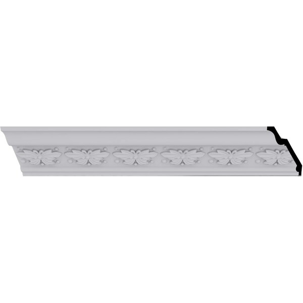 Ekena Millwork 2 1/2"H x 2 1/2"P x 3 5/8"F x 94 1/2"L, (2 1/2" Repeat), Butterfly Crown Moulding MLD02X02X03BT - main